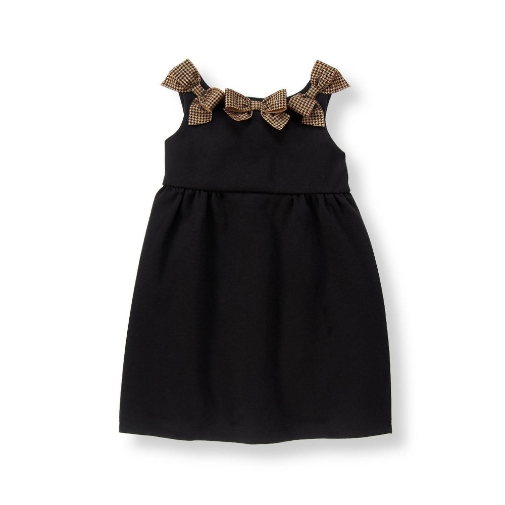 BLACK BOW PONTE DRESS